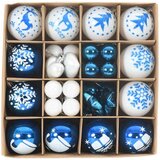  Set Božićnih Ukrasnih Kuglica 40 pcs Plava i bijela | shoptok.hr