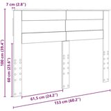  Uzglavlje s uzglavljem Dimljeni hrast 150 cm Konstruirano drvo | shoptok.hr