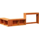  Noćni ormarić sa stolom voštano smeđi 222x122x75 cm od borovine | shoptok.hr