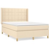  Krevet s oprugama i madracem krem 140 x 190 cm od tkanine | shoptok.hr