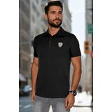 DStreet Koszulka męska polo z naszywką czarna | Shoptok.si