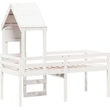 vidaXL Visoki krevet s krovom bijeli 75 x 190 cm od masivne borovine | shoptok.hr