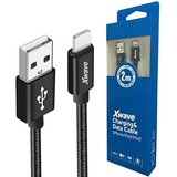 X Wave USB kabl/USB 2.0(tip A)- LIGHTNING(iPHONE kompatibilni)/dužina 2m/3A/Aluminium/black upleteni ( USB za iPhone 2m 3A Al /black mesh ) USB za iPhone 2m 3A Al /black mesh Cene
