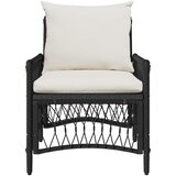  Vrtna stolica s jastukom Crna 73 x 61 x 77 cm poliratan | shoptok.hr