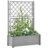 vidaXL Cvetlično korito z oporno mrežo 100x43x142 cm PP kamnito sivo Cene