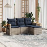  4-dijelni set vrtnih sofa od poliratana s jastucima sivi | shoptok.hr