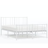 The Living Store Kovinski posteljni okvir z vzglavjem in vznožjem bel 160x200 cm - Posteljni Okvir, (21529690) | Shoptok.si