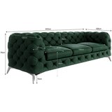 Ropez Temno zelena žametna sedežna garnitura 243 cm Chelsea – | Shoptok.si