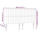  Uzglavlje smeđesivo 200x5x118/128 cm od tkanine | shoptok.hr