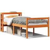  Okvir kreveta s uzglavljem voštano smeđi 75x190 cm od borovine | shoptok.hr