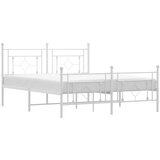 Furnova Kovinski posteljni okvir z vzglavjem in vznožjem bel 150x200 cm, (21935909) | Shoptok.si