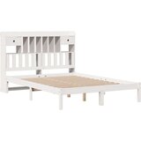 vidaXL Krevet s regalom z knjige bez madraca bijeli 140x200cm borovina | shoptok.hr