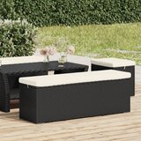 vidaXL Klupa s jastukom crna 110 x 30 x 40 cm od poliratana Cijene