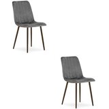 Lava stolica - tamno sivi baršun / noge od oraha x 2 | shoptok.hr