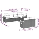 vidaXL Vrtna sedežna garnitura 7-delna z blazinami črn poli ratan, (21093808) | Shoptok.si