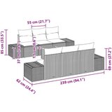  Set od 7 komada za vrt s jastučićima bež poli ratan akacija | shoptok.hr