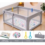 Kina Only dečija ogradica sa pvc podlogom,lopticama i rukohvatima 120x160 Grey Cene