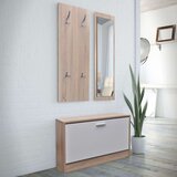 3-u-1 Set za Hodnik i ormarić za cipele boja hrastovine i bijela | shoptok.hr
