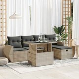 Maison Chic Seti vrtnega pohištva - Vrtna garnitura - Vrtni pohištvo set 6-delna z blazinami siv poli ratan, (21804022) | Shoptok.si