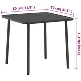  Vrtni stol tamno sivi 80 x 80 x 72 cm čelik | shoptok.hr