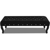Crna črna klop žametno blago s kristalnimi gumbi | Shoptok.si