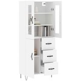  Visoka komoda bijela 69 5x34x180 cm konstruirano drvo | shoptok.hr