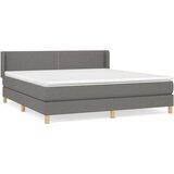  Box spring postelja z vzmetnico temno siva 180x200 cm blago, (20899541) | Shoptok.si