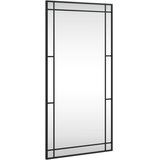  Zidno ogledalo crno 50 x 100 cm pravokutno željezno | shoptok.hr