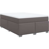 vidaXL Box spring postelja z vzmetnico siva 140x200 cm umetno usnje | Shoptok.si