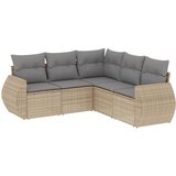 Maison Chic Seti vrtnega pohištva - Vrtna garnitura - Vrtni pohištvo set 5-delna z blazinami bež poli ratan, (21821083) | Shoptok.si