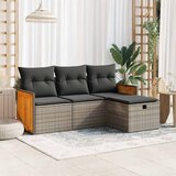 4-dijelni set vrtnih sofa od poliratana s jastucima sivi | shoptok.hr