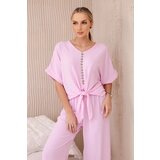 Kesi Women's set blouse + trousers - light pink Cene