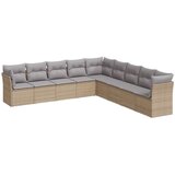  The Living Store Vrtna garnitura 9-delna z blazinami bež poli ratan - Vrtna Sedežna Garniture, (21449386) | Shoptok.si