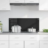  Kuhinjski zid Crna 90 x 40 cm Staklo otporno na udarce | Eponuda.com