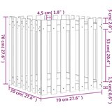  Vrtna sadilica s izgledom ograde 70 x 70 x 70 cm od borovine | shoptok.hr