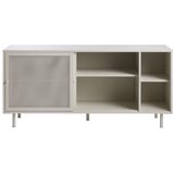 Unique Furniture Bela kovinska nizka komoda z drsnimi vrati 160x75 cm Veep – | Shoptok.si