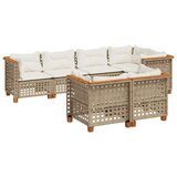  7-dijelni set vrtnih sofa od poliratana s jastucima bež 63.5 x 63.5 x 62 cm | Shoptok.si