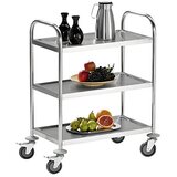 eurokraft basic Servirni voziček iz nerjavnega jekla, 3 nivoji, DxŠxV 705 x 405 x 940 mm | Shoptok.si