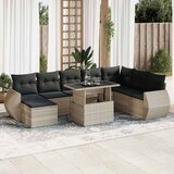 Maison Chic Seti vrtnega pohištva - Vrtna garnitura - Vrtni pohištvo set 9-delna z blazinami sv. siv poli ratan, (21804401) | Shoptok.si