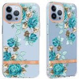 Chameleon Gumiran ovitek (TPUP) za Apple iPhone 14 Pro, flowers, moder | Shoptok.si