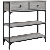  Konzolni stol siva boja hrasta 72,5x25x75 cm konstruirano drvo | shoptok.hr