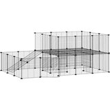  Kavez za ljubimce s 44 panela i vratima crni 35 x 35 cm čelični | shoptok.hr