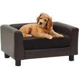 vidaXL Pasji kavč rjav 60x43x30 cm iz pliša in umetnega usnja, (20655069) | Shoptok.si