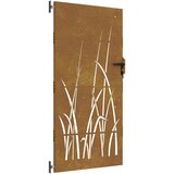  Vrtna vrata 85 x 200 cm od čelika COR-TEN s uzorkom trave | shoptok.hr