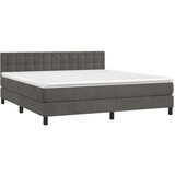  Box spring postelja z vzmetnico temno siva 160x200 cm žamet, (20790313) | Shoptok.si