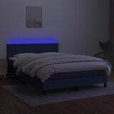  Krevet box spring s madracem LED plavi 140x200 cm od tkanine | shoptok.hr