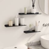  Polica na zidu s policom Zidne 3 pcs Crna 80 x 9 x 2.5 cm | shoptok.hr