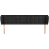  Vzglavje z ušesi črn 183x23x78/88 cm žamet, (20952462) | Shoptok.si
