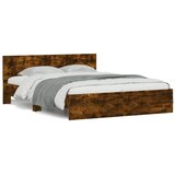  Okvir kreveta s uzglavljem boja dimljenog hrasta 150x200 cm | shoptok.hr