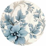  Okrugla fototapeta - Turquoise ornamental retro flowers 230x230 | shoptok.hr